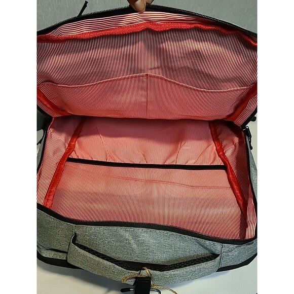 Laptop Tablet Backpack w/ Snap Zipper Lightweight Polyester Men Women Teens Gray - Picture 4 of 7